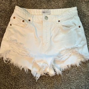 White Zara jean shorts